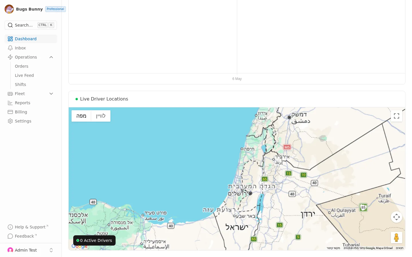 Live driver locations